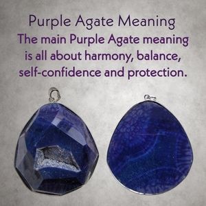 Faceted Crystal Purple Agate Pendant, Natural Geode Water Drop Shape